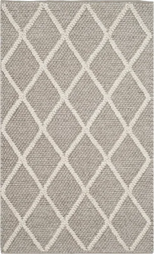 Vista 11 de SAFAVIEH Colección Natura - Alfombra decorativa de 2 x 3 pies, gris, hecha a mano de lana y viscosa, ideal para áreas de alto tráfico en entrada