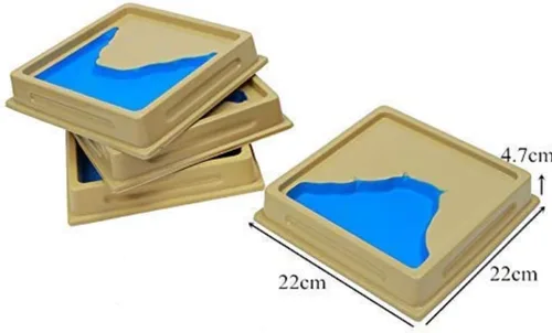 Vista 6 de Niños Agua Tierra Cognición Terreno Enseñanza Ayudas Montessori Niños Geografía Molde Tierra y Agua Forma Bandeja Set Bebé Juguetes Educativos