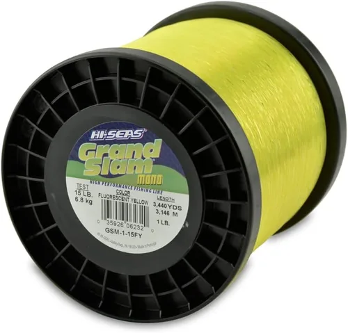 Vista 32 de Sedal de Pesca de Monofilamento HI-SEAS Grand Slam - Fuerte y Resistente a la Abrasión en Transparente, Rosa, Verde, Azul Ahumado, Amarillo Amarillo