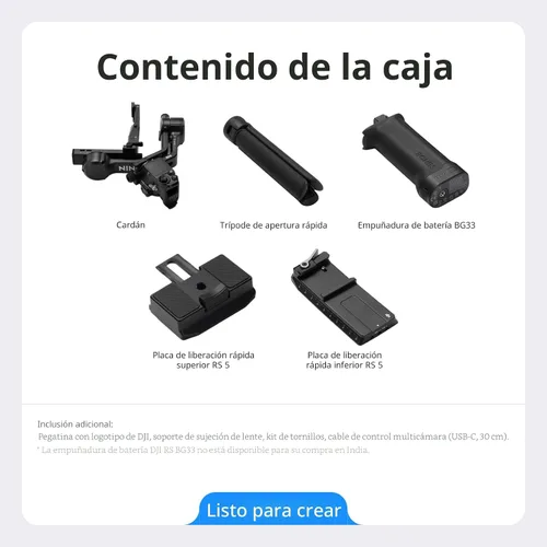Vista 8 de DJI RS 5, estabilizador cardán para cámara, Canon/Sony/Nikon/Fujifilm