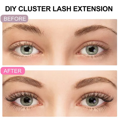 Vista 4 de KISSXIAOYA Extensiones de pestañas en racimo, 120 pestañas postizas individuales en racimo D, 0.354-0.591 in, pestañas postizas naturales y suaves