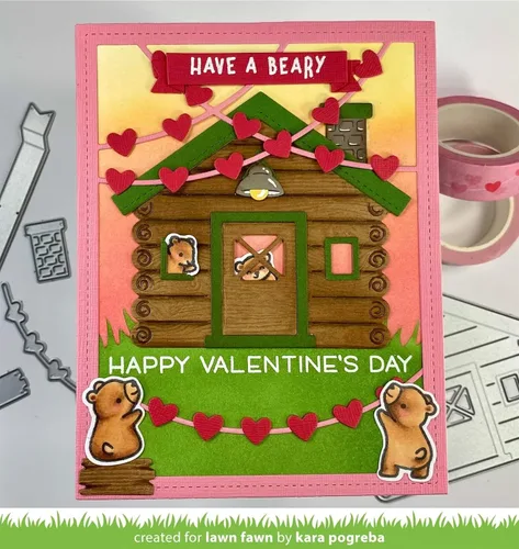 Vista 3 de LAWN FAWN Build-A-Cabin Cortes de césped personalizado Troquel para manualidades