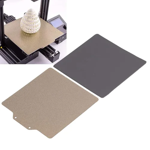 Vista 5 de Hoja de placa de construcción PEI de impresora 3D, placa de cama de acero flexible de doble cara impresión 3D Cama calentada magnética 11.024x11.024
