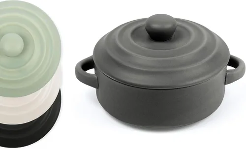 Vista 7 de Plato y calentador de queso Brie de gres con tapa, apto para horno, ideal para tabla de embutidos y accesorios de mesa de pastoreo, perfecto
