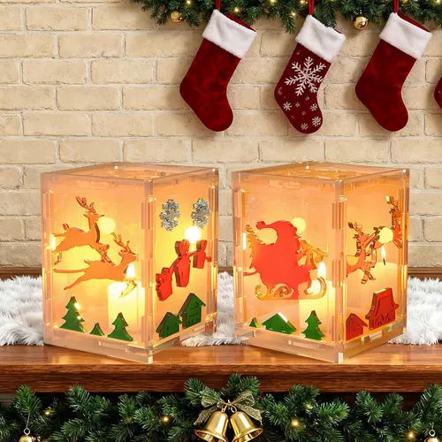 Vista 7 de Moldes de resina de linterna de Navidad, 6 piezas de moldes de fundición