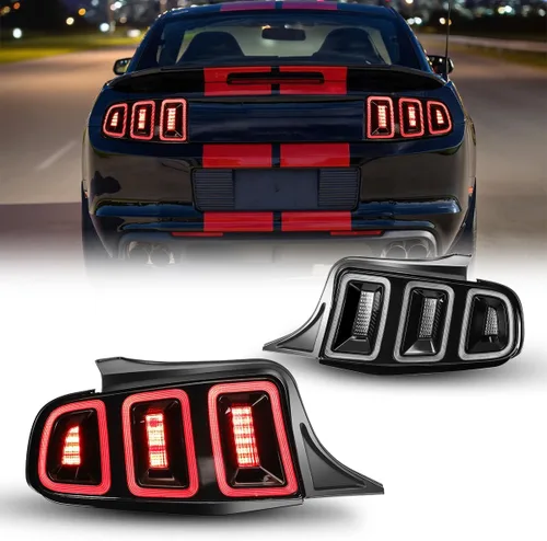 Vista 5 de CPW Conjunto de luces traseras para Ford Mustang 2010 2011 2012 2013 2014, repuesto de lámparas de freno traseras completamente funcionales, 1 par