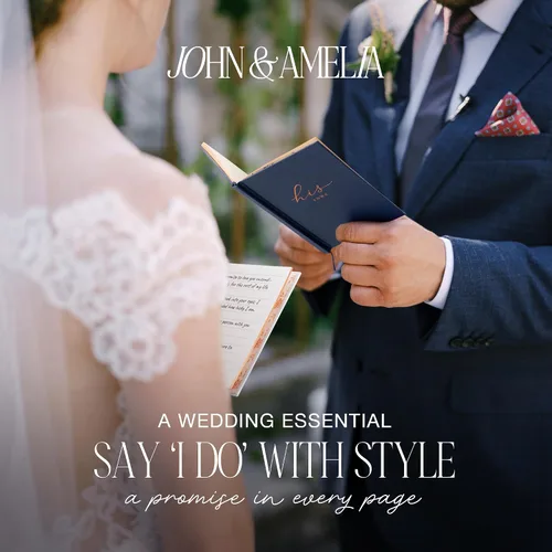 Vista 2 de Libros de votos de boda para él y para ella, tamaño perfecto, folletos de voto de tapa dura con letras de lámina dorada, libro de votos para ella