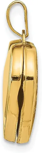 Vista 2 de Collar de cadena con dije de corazón de oro amarillo de 14 quilates blanco de 0591in colgante de foto cadena con medallón que sostiene fotos joyería
