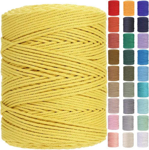 Vista 44 de Cuerda de macramé de 2 mm x 349 metros de cuerda de algodón natural para macramé, cuerda de macramé de color, cuerda de algodón suave, suministros