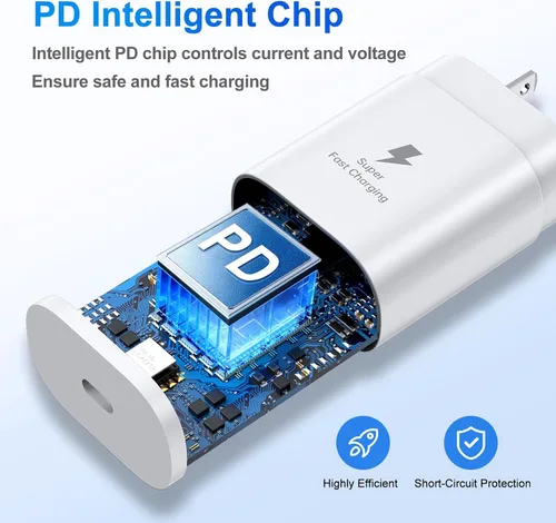 Vista 3 de Dayaoncy Cargador USB C de 30 vatios para iPhone 15 de carga rápida, cargador rápido USB C de 30 W tipo C de pared y cable de carga USB C a USB C