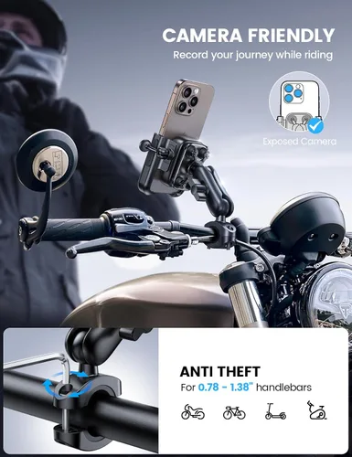 Vista 6 de Lamicall Soporte de teléfono para motocicleta y bicicleta