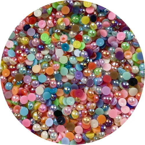 Vista 43 de 2000 piezas de cuentas de media perla de 3 mm para manualidades, cuentas de perla de parte trasera plana, cuentas semirredondas para joyería, arte
