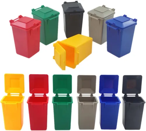 Vista 9 de Mini cubo de basura vehículo juguete conjunto - Niños simulan jugar reciclaje ABS camión conjunto