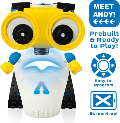 Vista 3 de Thames & Kosmos Andy: The Code & Play Robot Kit de codificación y robótica sin pantalla para mayores de 4 años Robot preconstruido con botones