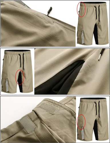 Vista 2 de Mr.Stream Pantalones cortos de carga elásticos con múltiples bolsillos y secado rápido para hombre