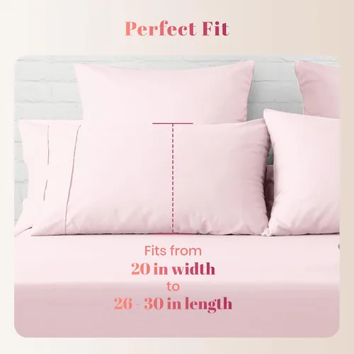Vista 4 de Juego de 2 fundas de almohada de la serie 1000 de tamaño Blush