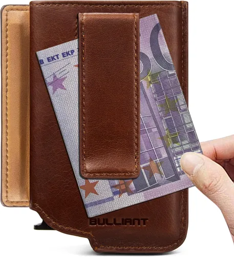 Vista 6 de Bigant Cartera delgada para hombre, cartera de aluminio con clip para dinero, 8 tarjetas, bloqueo RFID