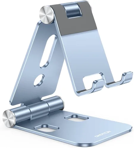 Vista 13 de OMOTON Soporte plegable para teléfono celular, C4 soporte de teléfono de aluminio portátil, base de acoplamiento ajustable para teléfono compatible
