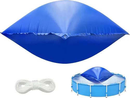 Vista 10 de Sfcddtlg Almohadas de aire de piscina de 4 x 4 pies para piscinas sobre el suelo, almohada redonda de invierno para piscina, almohada de aire