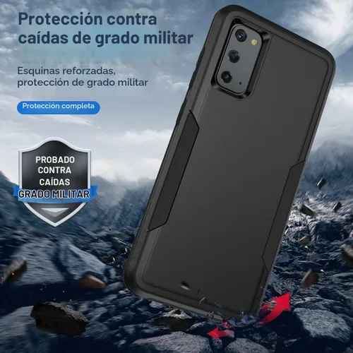 Vista 6 de para Galaxy S20 Funda, con protector de pantalla [Probada a caídas de grado militar] Funda protectora resistente y dura para Samsung Galaxy S20
