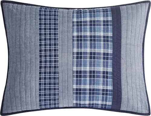 Vista 4 de Nautica Home Colección Adleson Cubrecama edredón ligero y reversible de 100 % algodón, prelavado para mayor comodidad, fácil cuidado, lavable a