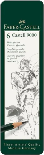 Vista 2 de Faber-Castell - Castell 9000 Set de Lápices Artísticos (Paquete de 6), Verde