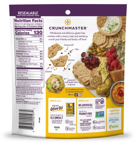 Vista 2 de Crunchmaster Ajo tostado sin gluten de múltiples semillas, bolsas de 4 onzas (paquete de 12)