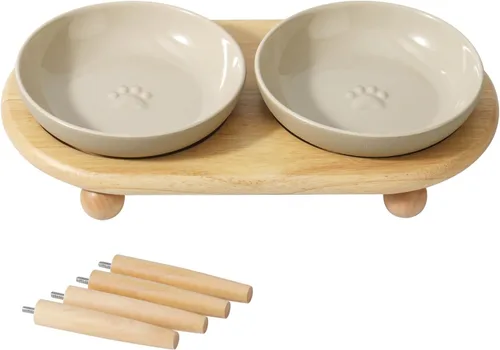 Vista 18 de Havniva Cuencos elevados para gatos, juego de cuencos de comida y agua para Blanco