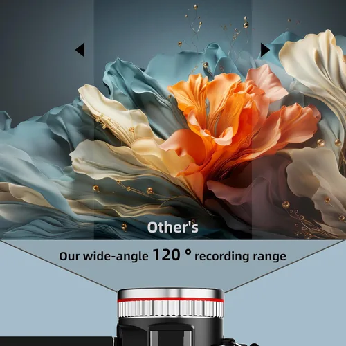 Vista 2 de Videocámara 4K UHD de 64MP para YouTube TikTok, doble lente gran angular de 120°, zoom digital 18X, pantalla IPS de 3.0 pulgadas, micrófono externo