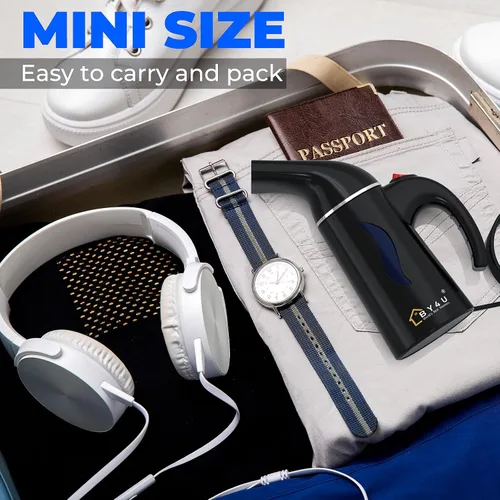 Vista 4 de Vaporizador de tamaño de viaje para ropa, vaporizador de ropa de mano para sombrero, 1 libra ligeramente, calentamiento rápido de 40 segundos, cable