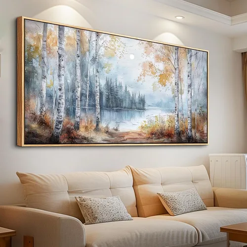 Vista 10 de PHAOHUAXM Pintura abstracta de paisaje de tinta pintura de arte de pared moderna impresión en lienzo natural paisaje arte imágenes de sala de estar
