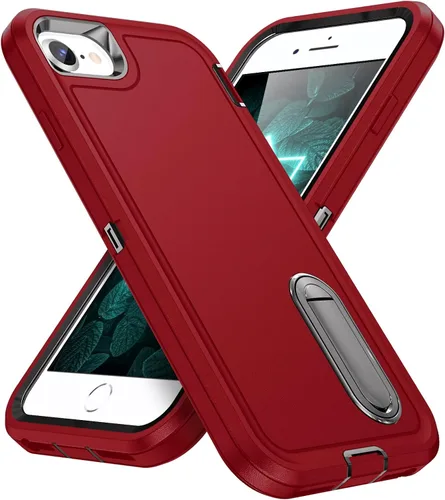 Vista 13 de IDweel Funda para iPhone SE 2020, para iPhone 2022, para iPhone 8/7/6S/6 con soporte, ajuste delgado, protección resistente, a prueba de golpes