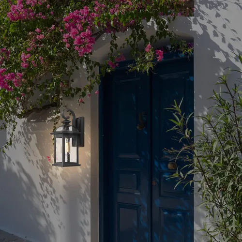 Vista 7 de Darkaway Accesorios de iluminación exterior para montaje en pared, aplique de pared al aire libre con vidrio sembrado, impermeable, accesorio