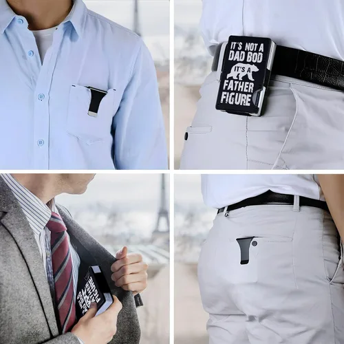 Vista 5 de Gadsden - Billetera táctica para hombre Don't Tread on me 1776 Slim Money Clip America Land of the RFID Bloqueo Gratis Cartera de metal grabada