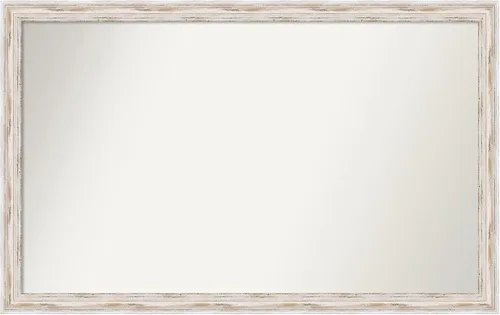 Vista 351 de Amanti Art Espejo personalizado, espejo de baño estrecho Alexandria White Wash, espejo de pared o espejo de tocador de baño sobre el fregadero