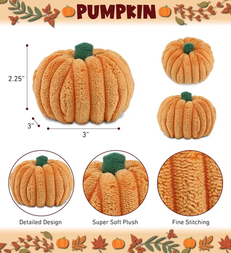 Vista 3 de DolliBu Peluche pequeño de calabaza, juguete espeluznante de calabaza de peluche para oso de peluche, bonita decoración de Halloween, recuerdo