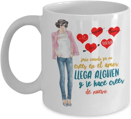 Vista 5 de Regalo para novia Taza de cafe para esposa Perfecto regalo para navidad, graduados, profesionales y estudiantes Vaso con afirmaciones Negro