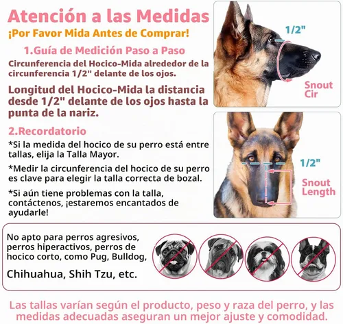 Vista 2 de LUCKYPAW Bozal para perros grandes, medianos y pequeños, pastor alemán Labrador