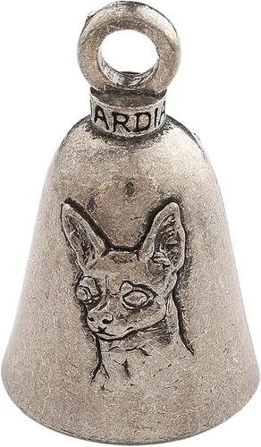 Vista 12 de Guardian Bell Dog Good Luck Bell con llavero y bolsa de regalo de terciopelo negro Campana de motocicleta Peltre sin plomo Hecho en Estados