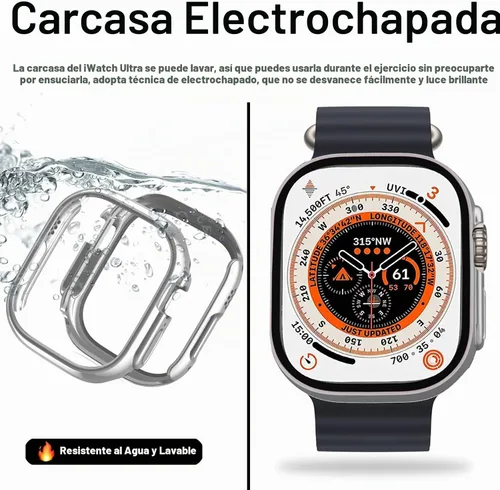 Vista 5 de Miimall - Funda para Apple Watch Ultra 1, 2, 3, 4 de 1.732 pulgadas, galvanoplastia de policarbonato duro [sin protector de pantalla], funda