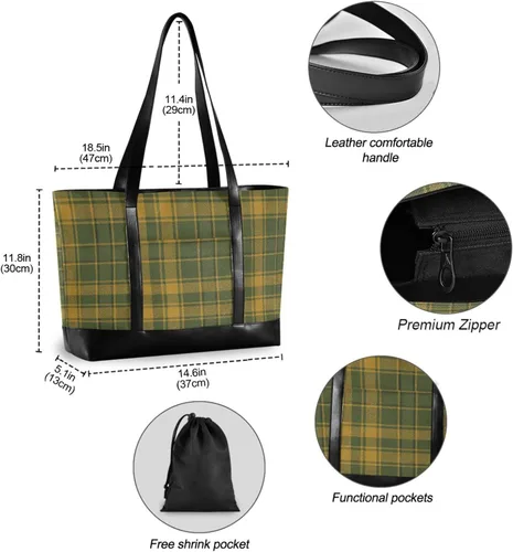 Vista 6 de Scottish Plaid Simple Women 14 Inch Laptop Tote with Zipper Briefcases for Travel Gym Vacation with Tablet estuche para laptop 14 pulgadas