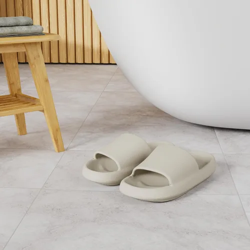 Vista 2 de Joomra - Sandalias acolchadas tipo pantuflas para mujeres y hombres, antideslizantes, de secado rápido, sandalias para baño, con suela gruesa