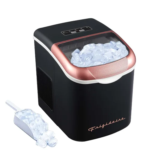 Vista 8 de FRIGIDAIRE Máquina de hacer hielo compacta retro, hielo bala, 26 libras por día (negro)
