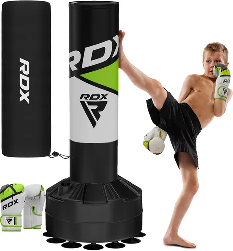 Vista 11 de RDX Saco de boxeo independiente para niños con guantes y funda, saco de boxeo junior de 4 pies con soporte para kickboxing, boxeo, artes marciales