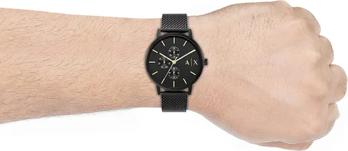 Vista 4 de AX Armani Exchange Reloj multifunción para hombre con correa de cuero o acero inoxidable