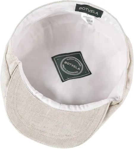 Vista 6 de BOTVELA Gorra de lino para hombre con diseño de espiga transpirable de verano