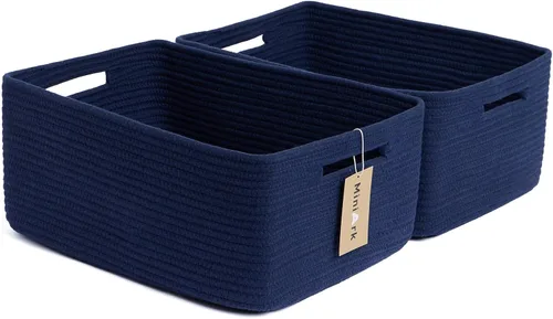 Vista 47 de MiniArk Cestas grandes de almacenamiento para estantes, organizadores de armario, para ropa, manta, toallas, guardería, caja de juguetes, cestas