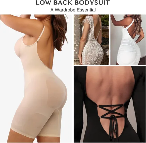 Vista 2 de FeelinGirl Body de espalda baja para mujer, con control de abdomen, sin costuras, moldeador de cuerpo