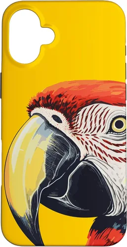 Vista 23 de Funda para iPhone 16 con diseño de guacamayo pájaro