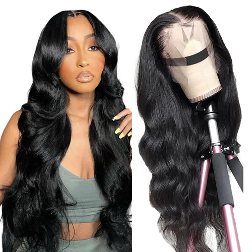 Vista 8 de Pelucas de cabello humano ondulado con encaje frontal HD de densidad 200, prearrancadas de 13 x 6 pulgadas, pelucas de cabello humano con encaje